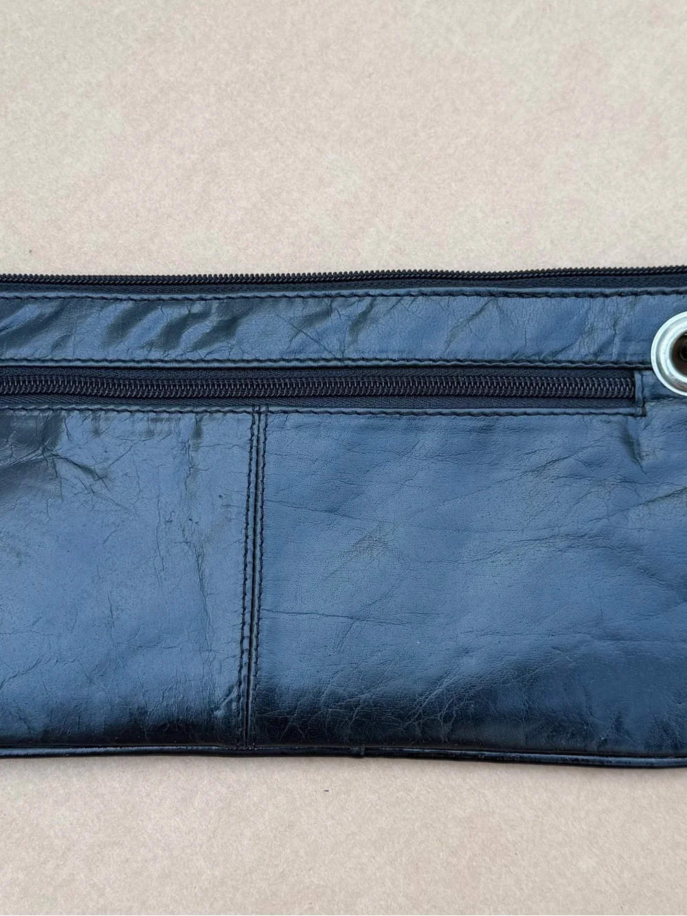 Sophia Visconti Black Wristlet Clutch Bag Silver Hardware Paisley Lining